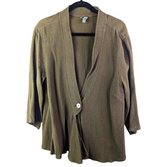 J Jill Set Womens 2X Jacket Skirt Outfit Brown Hemp Silk Lagenlook Boho Earthy - Picture 9 of 12
